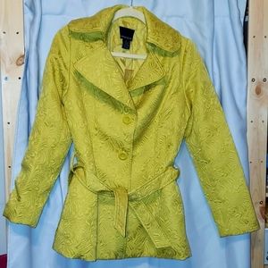 NWOT Cynthia Rowley yellow jacquard jacket